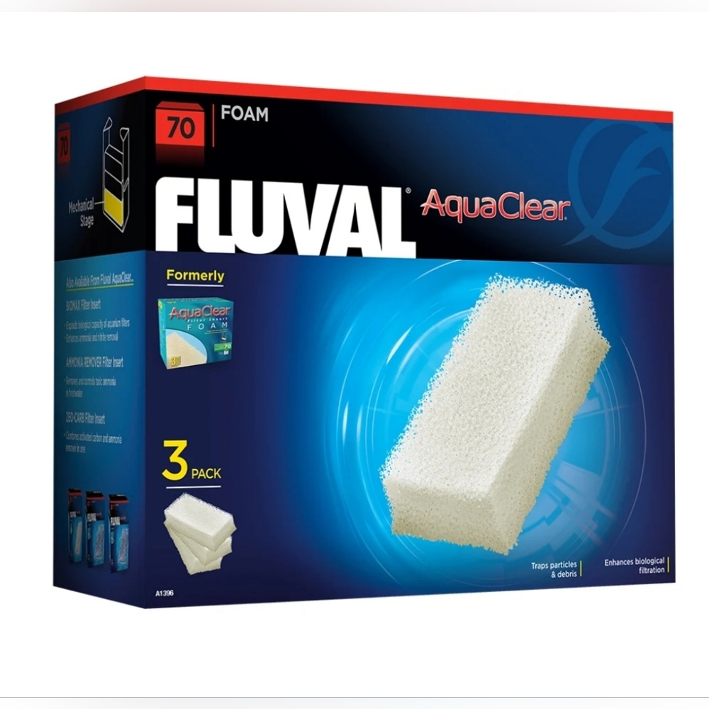 Fluval Foam Insert for AquaClear 70 Power Filter, 3-Pack